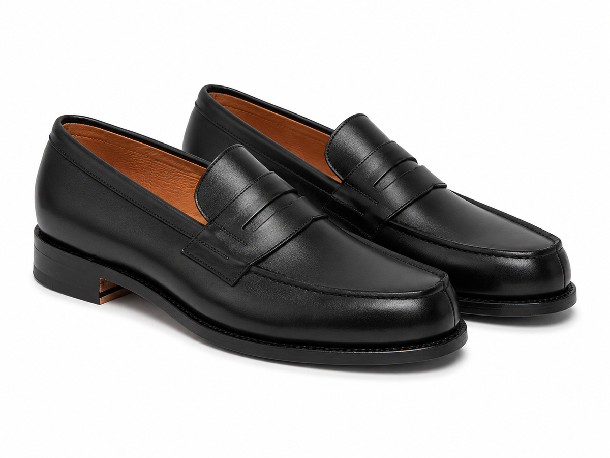 Mocassin en cuir noir JMW 180